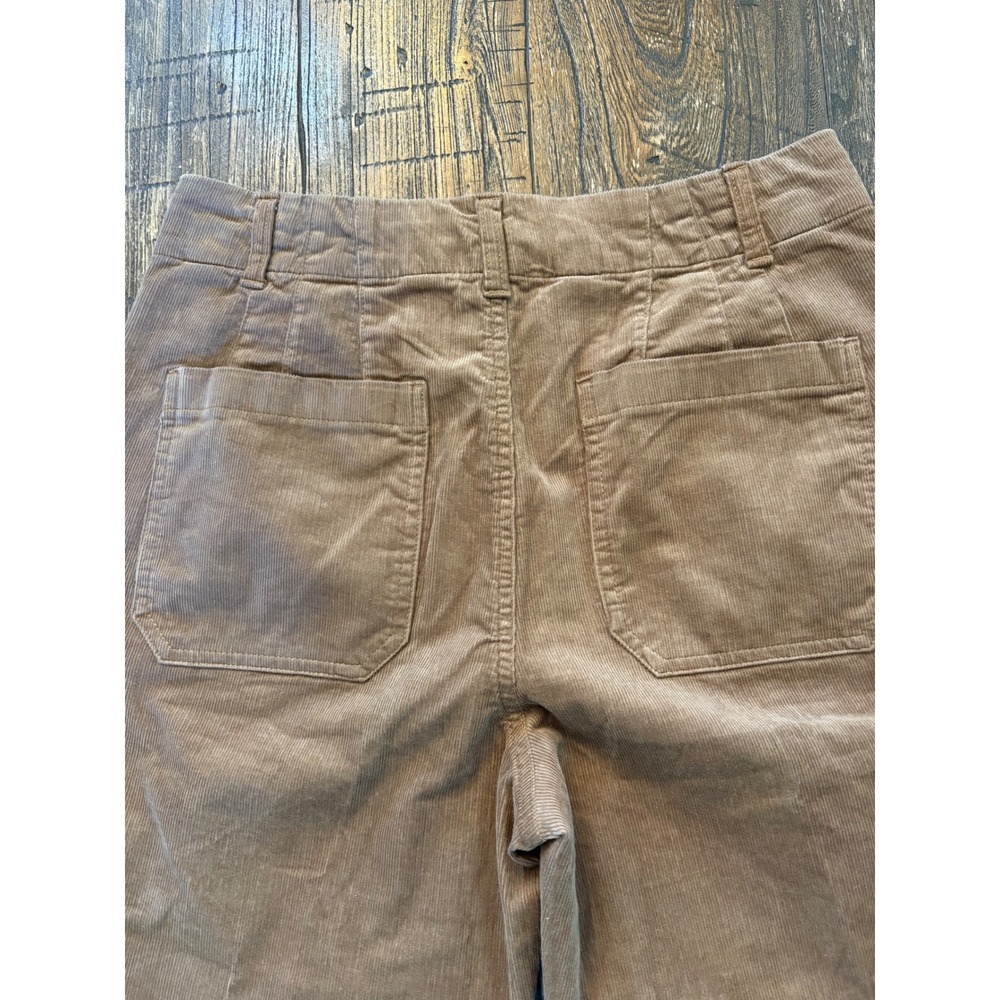 Quince Organic Stretch Corduroy Cropped Wide Leg Pants Womens 10 Warm Brown - Picture 9 of 11
